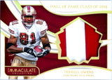 Terrell Owens 2024 Immaculate Gold Hall Of Fame Class Of 2018 Patch SP 4/10