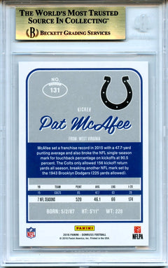 Pat Mcafee 2016 Donruss Football #131 BGS 9.5-2