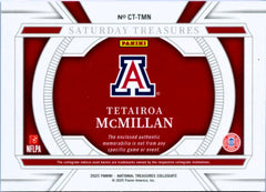 Tetairoa Mcmillan RC 2025 National Treasures Collegiate Gold Dual Rookie Patch SP 6/10-2