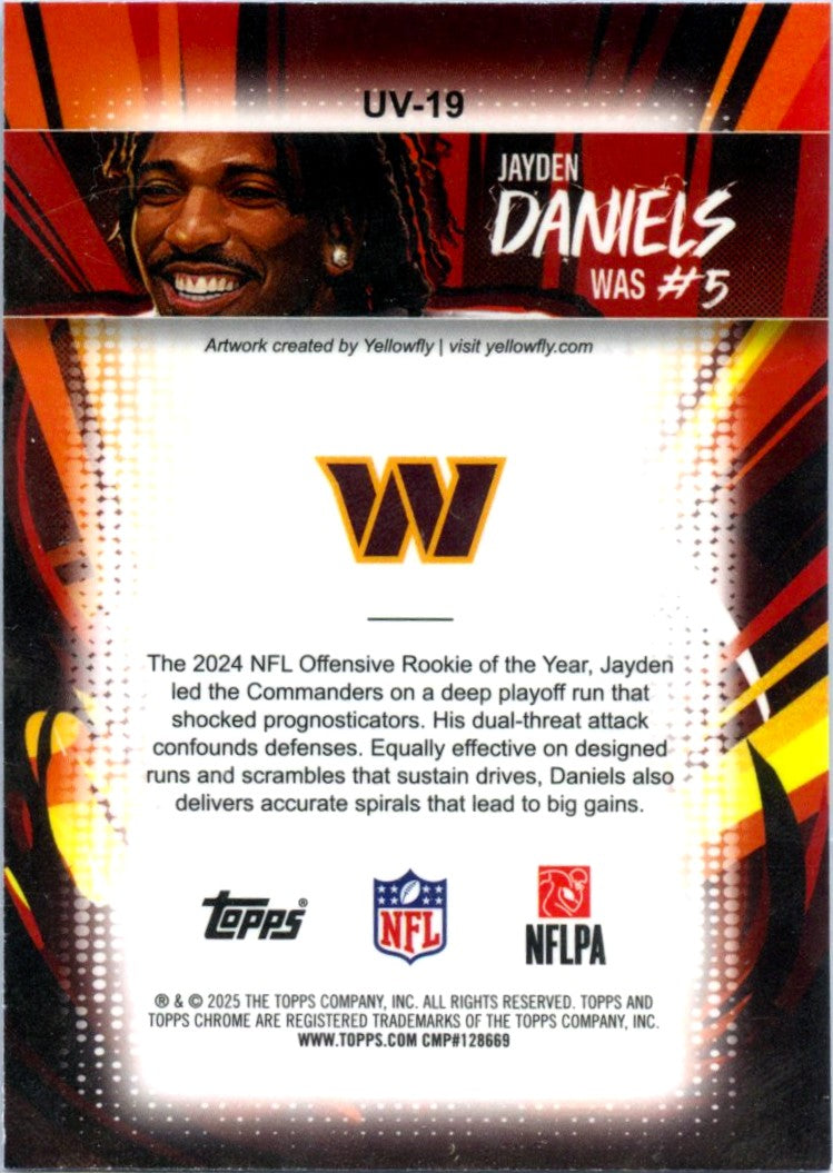 Jayden Daniels 2025 Topps Chrome Ultra Violet Case Hit SSP-2