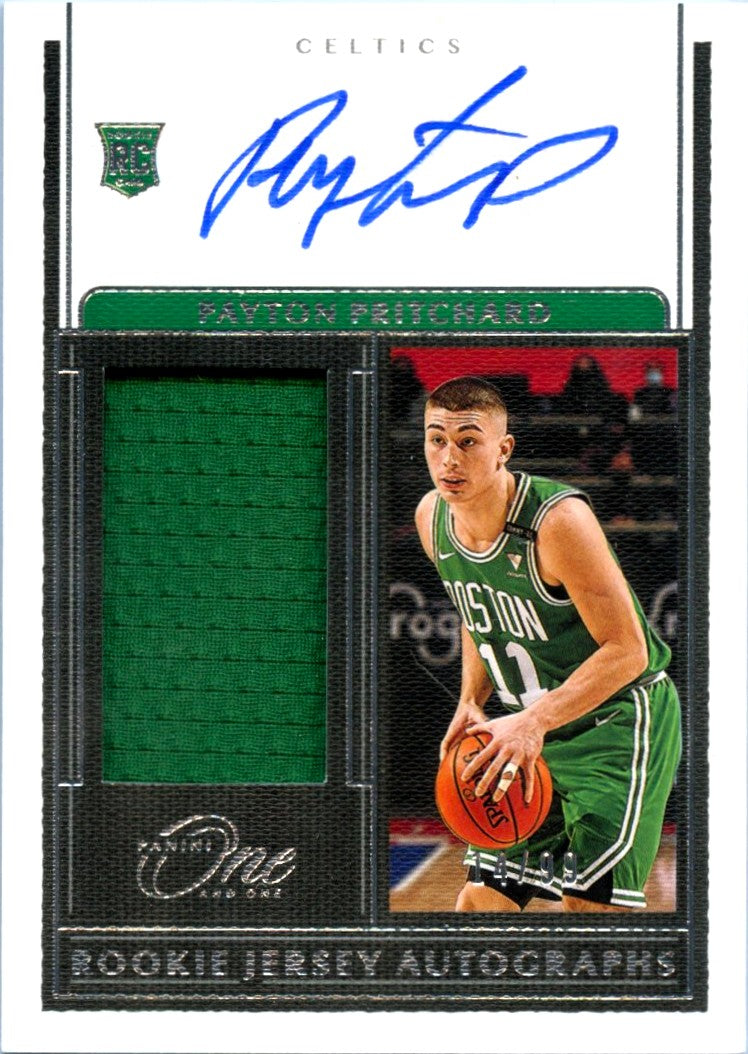 Payton Pritchard RC 2020-21 Panini One And One Rookie Jersey Auto SP 14/99
