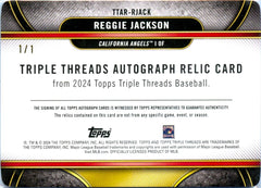 Reggie Jackson 2024 Topps Triple Threads Printing Plate Game Used Patch Auto SP 1/1-2