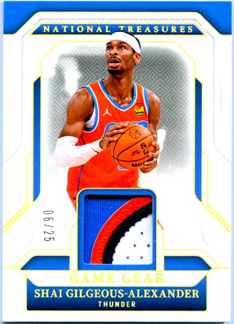 Shai Gilgeous-Alexander 2024-25 National Treasures Holo Gold Game Gear Game Used Patch SP 6/25-1