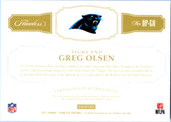 Greg Olsen 2017 Flawless Dual Jersey Patch Auto SP 10/10-2