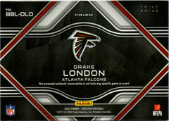 Drake London RC 2022 Panini Spectra Neon Orange Building Blocks Quad Rookie Patch SP 2/10-2