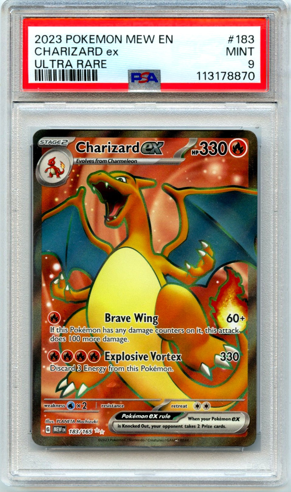 Charizard EX 2023 Pokemon Scarlet & Violet #183/165 PSA 9