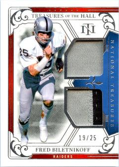 Fred Biletnikoff 2025 National Treasures Treasures Of The Hall Dual Patch SP 19/25-1