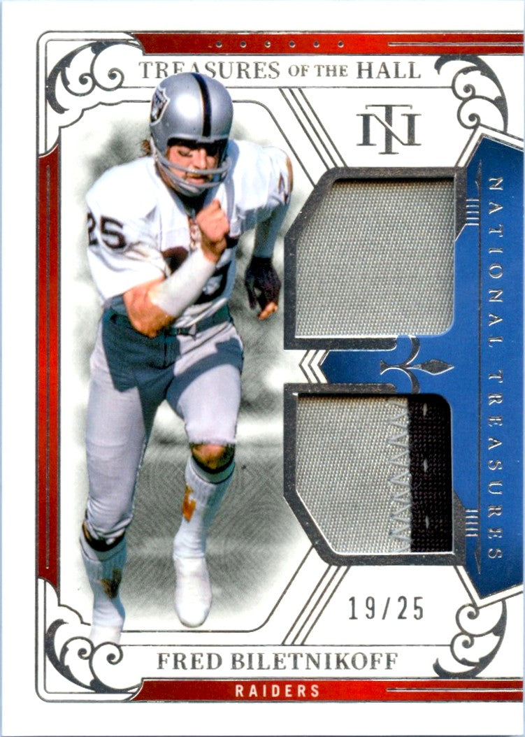 Fred Biletnikoff 2025 National Treasures Treasures Of The Hall Dual Patch SP 19/25-1