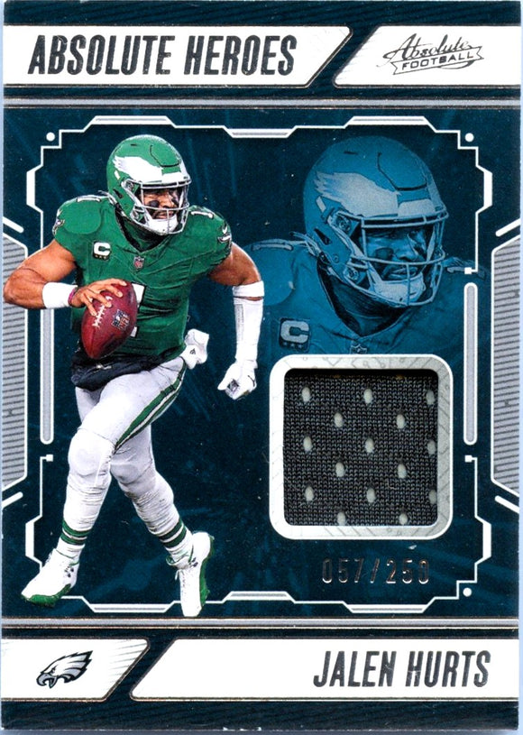 Product Jalen Hurts 2024 Panini Absolute Heroes Jersey Patch SP 57/250 Link