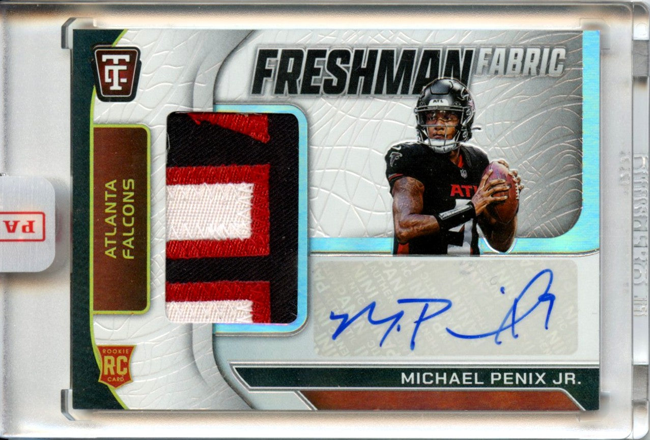 Michael Penix Jr RC 2024 Panini Totally Certified Freshman Fabric Rookie Patch Auto SP 5/49