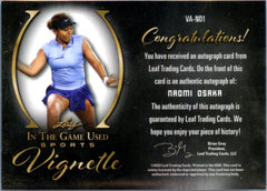 Naomi Osaka 2022 Leaf In The Game Used Black Vignette Auto SP 2/4-2