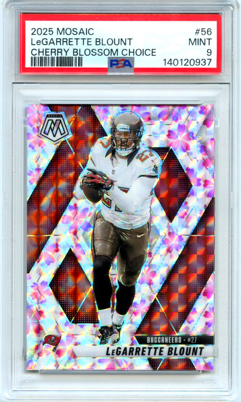 Legarrette Blount 2025 Panini Mosaic Cherry Blossom Choice SP 7/20 PSA 9-1