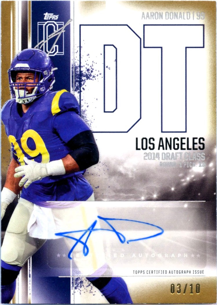 Aaron Donald 20224 Topps Signature Class Gold Auto SP 3/10-1