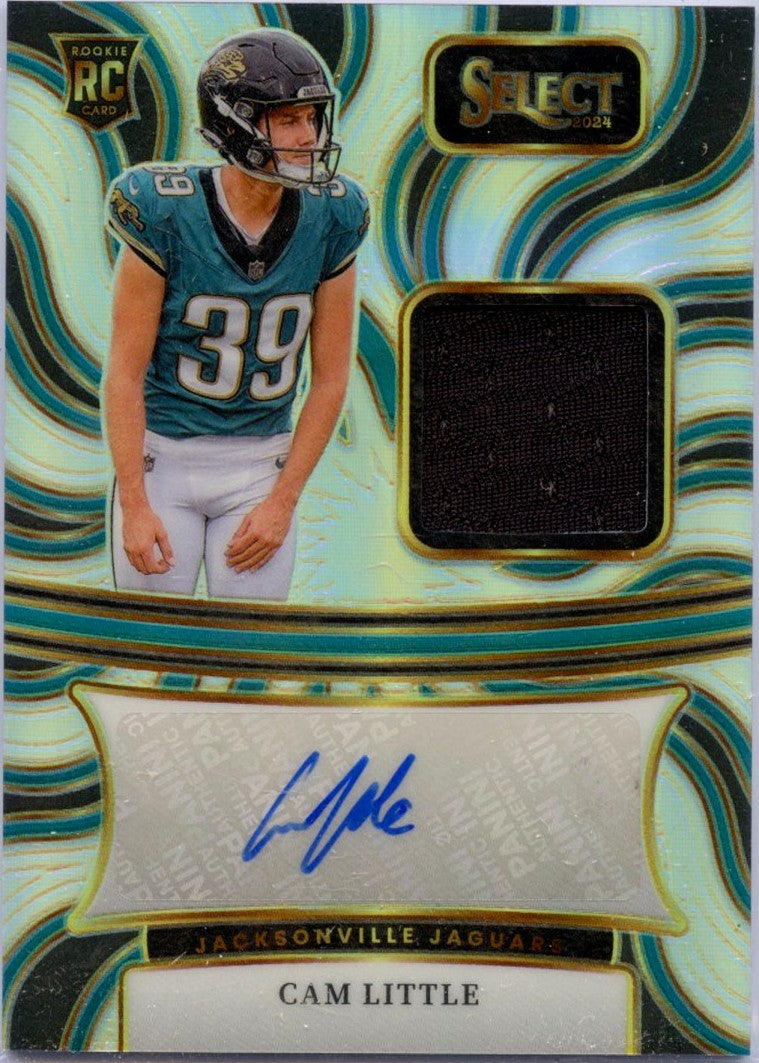 Cam Little RC 2024 Panini Select Silver Rookie Jersey Patch Auto SP 82/199
