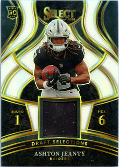 Ashton Jeanty RC 2025 Panini Select White Rookie Jersey Patch SP 35/99-1