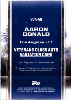 Aaron Donald 20224 Topps Signature Class Gold Auto SP 3/10-2