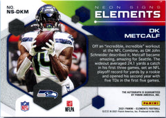 Dk Metcalf 2021 Panini Elements Orange Neon Signs Auto SP 16/25-2