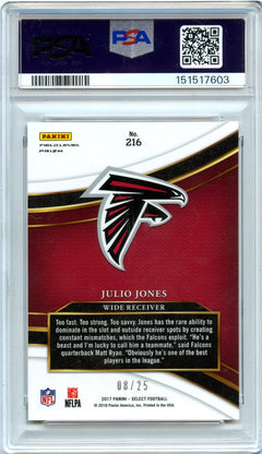 Julio Jones 2017 Panini Select Field Level Tie Dye Prizm SP 8/25 PSA 9-2