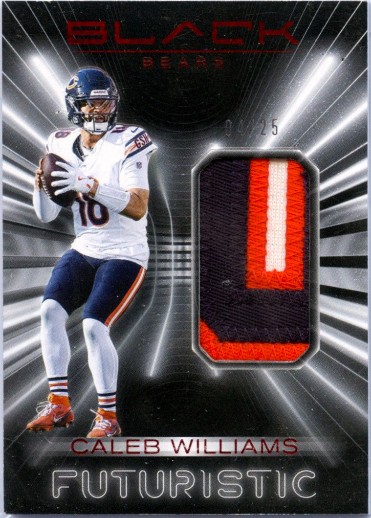 Caleb Williams 2025 Panini Black Red Futuristic Patch SP 4/25