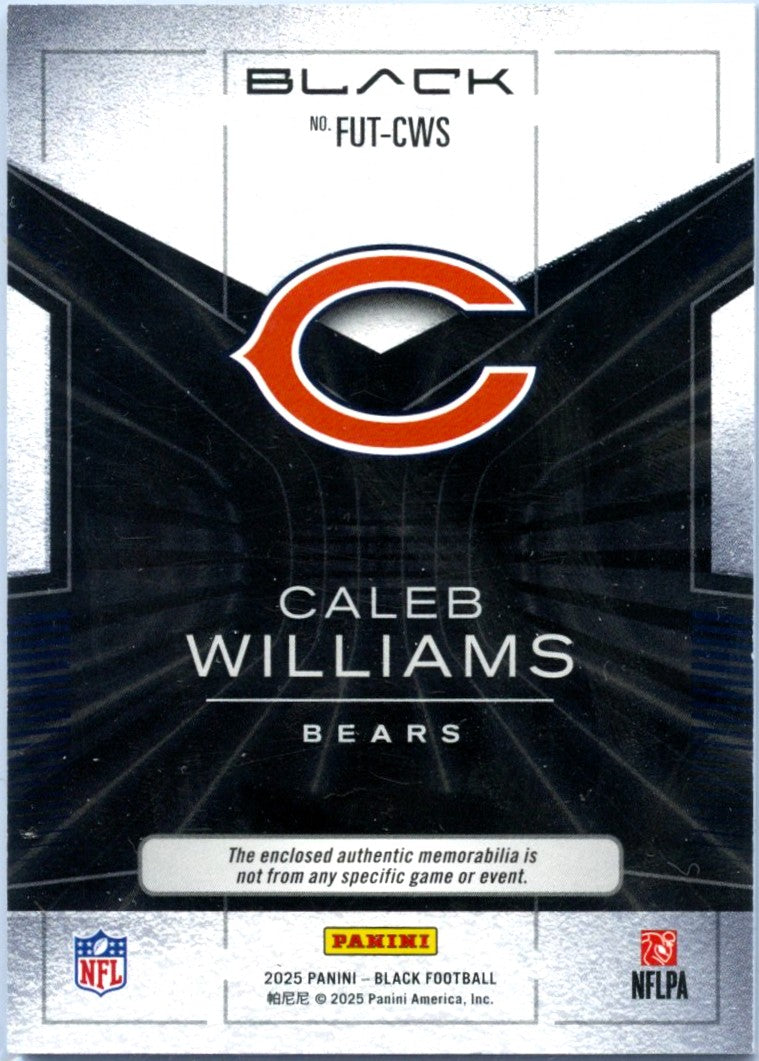 Caleb Williams 2025 Panini Black Red Futuristic Patch SP 4/25
