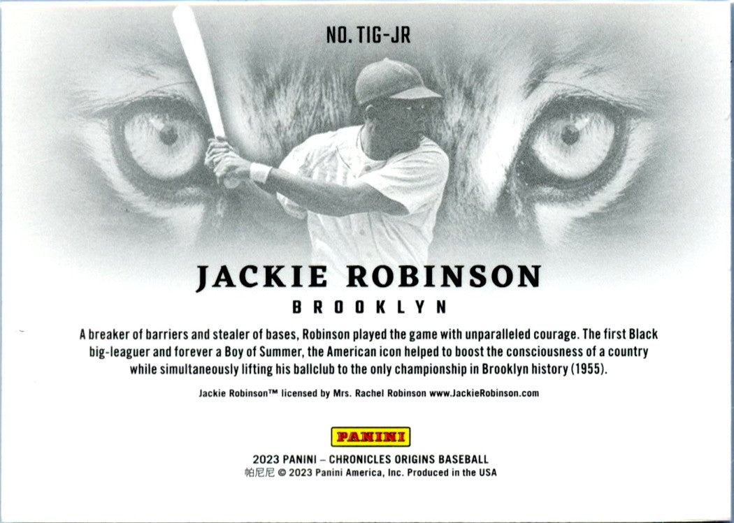 Jackie Robinson 2023 Panini Chronicles Origins Tiger Eyes SSP