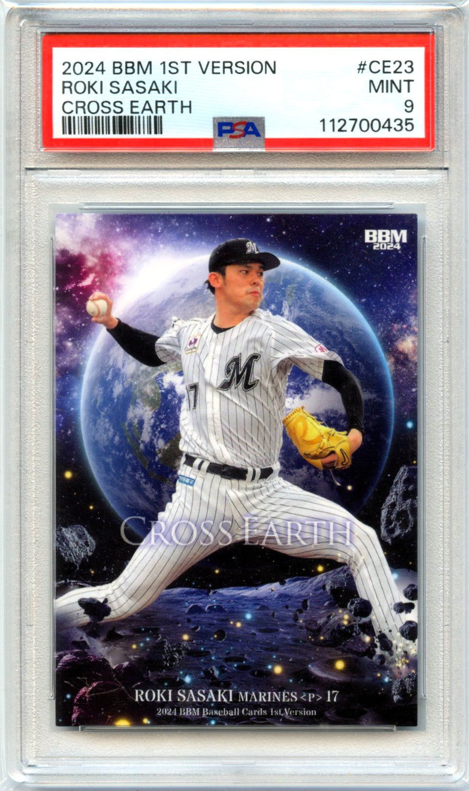 Roki Sasaki RC 2024 BBM 1st Version Cross Earth Rookie PSA 9-1