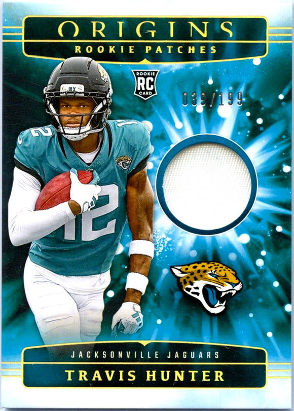 Product Travis Hunter RC 2025 Panini Origins Rookie Jersey Patch SP 39/199 Link