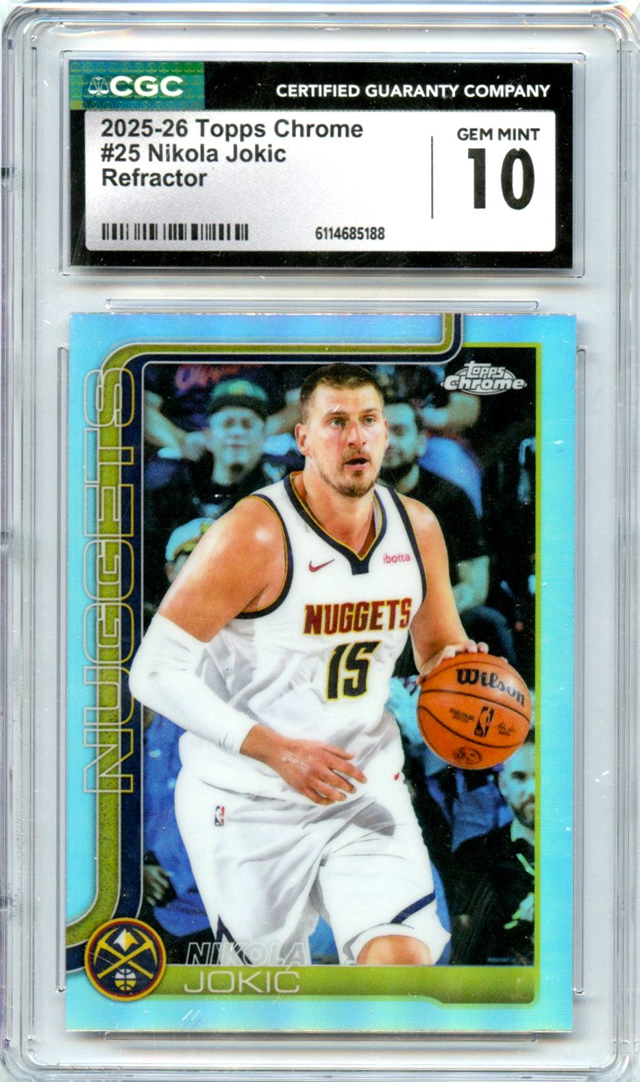 Luka Doncic 2025 Topps Chrome Refractor #25 CGC 10
