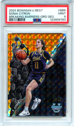 Sonia Citron RC 2024-25 Bowman U Best Orange Geometric Breaking Barriers Rookie SP 12/25 PSA 9-1