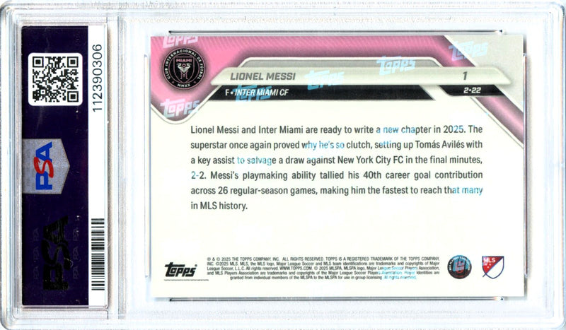 Lionel Messi 2025 Topps Now MLS #1 PSA 10-2