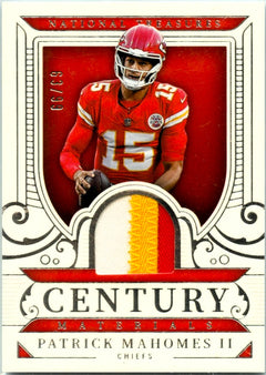 Patrick Mahomes II 2025 National Treasures Century Materials Jersey Patch SP 63/99-1