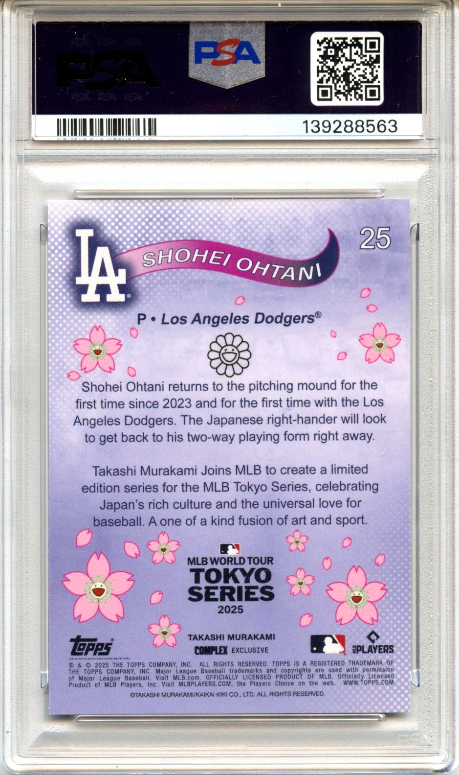 Shohei Ohtani 2025 Topps Murakami Tokyo Series #25 PSA 9