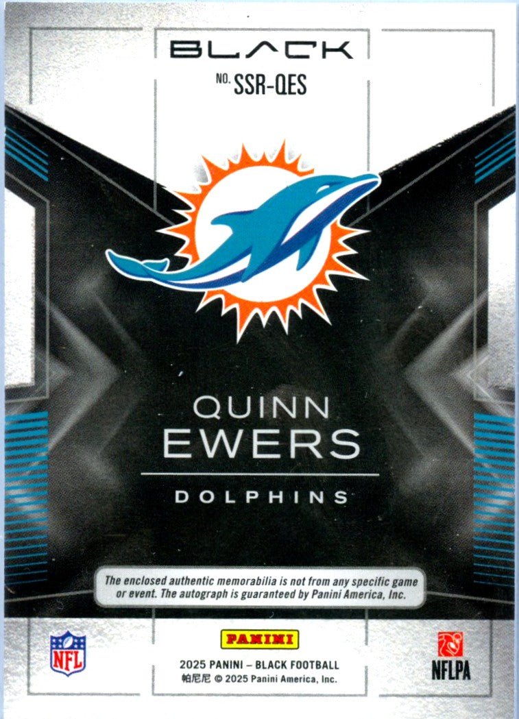 Quinn Ewers RC 2025 Panini Black Purple Sizeable Rookie Patch Auto SP 31/50