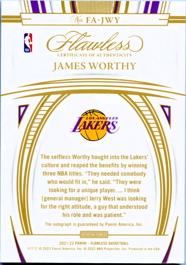 James Worthy 2021-22 Flawless Emerald Green Auto SP 1/5