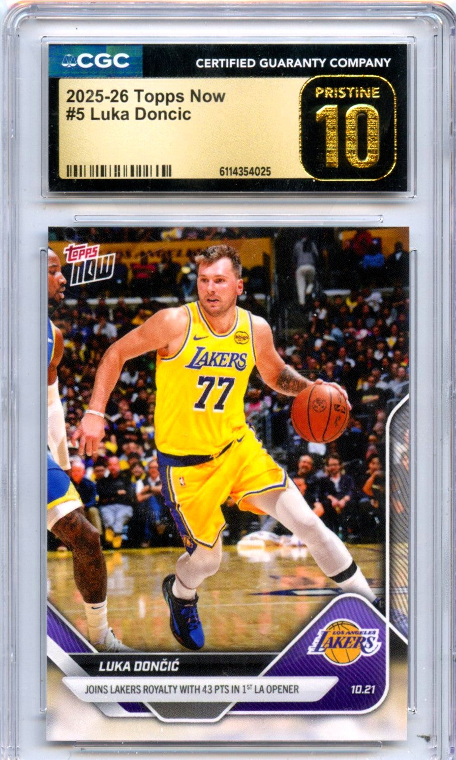 Luka Doncic 2025 Topps Now #5 CGC 10 Pristine