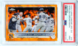 New York Yankess 2022 Topps Chrome Sapphire Orange Bronx Bash SP 21/25 PSA 9