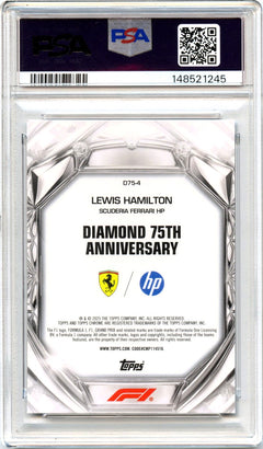 Lewis Hamilton 2025 Topps Chrome F1 Diamond 75th Anniversary PSA 9-2