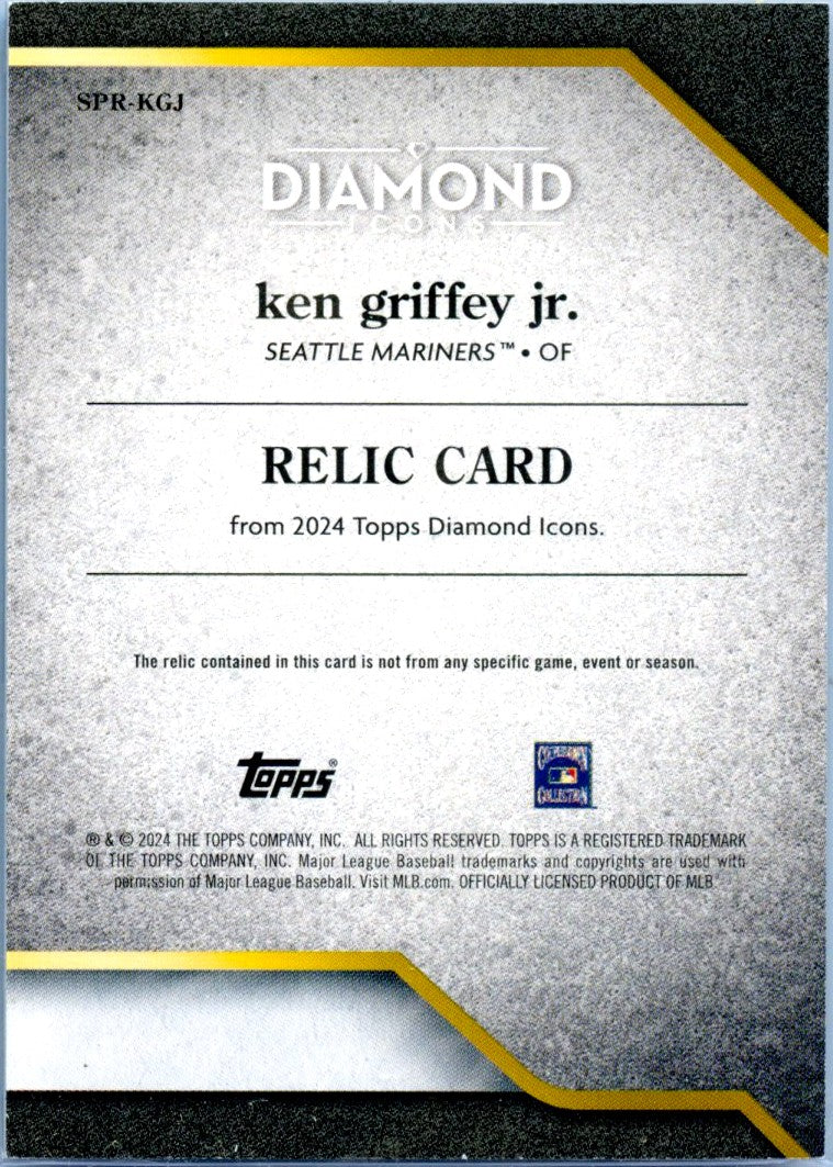 Ken Griffey Jr 2024 Topps Diamond Icons Green Game Used Patch SP 2/10-2