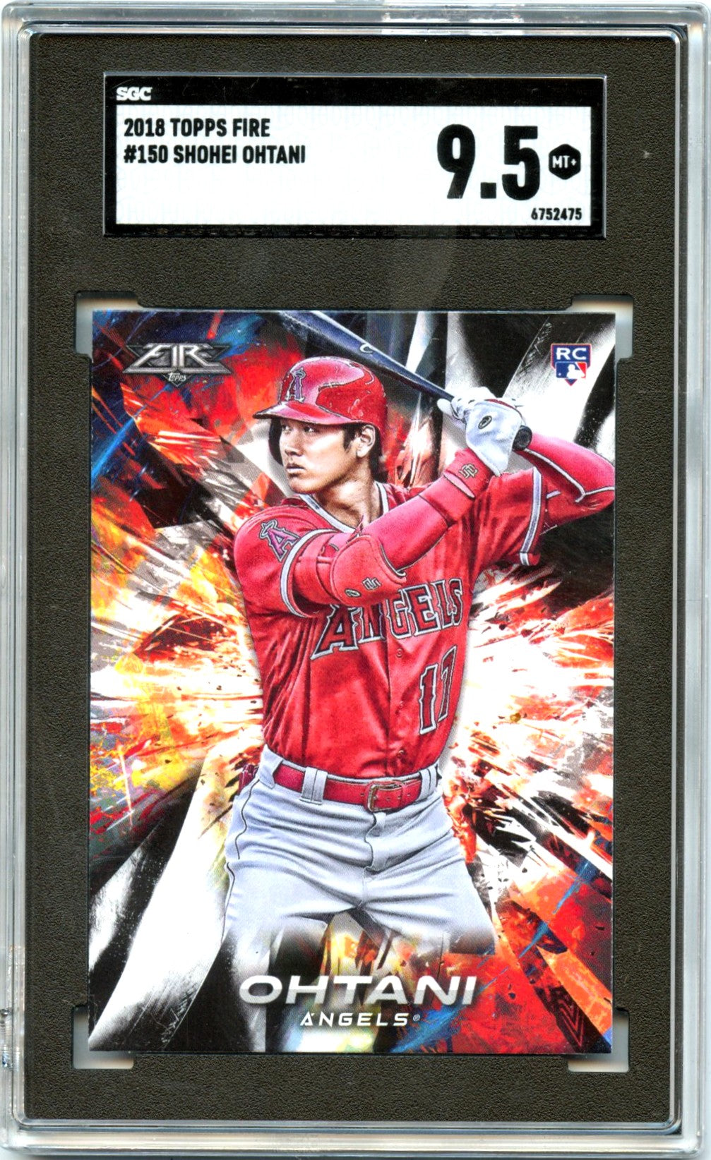 Shohei Ohtani RC 2018 Topps Fire Rookie #150 SGC 9.5