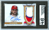 Bryce Harper 2024 Topps Dynasty Game Used Patch Auto SP 8/10 SGC 9