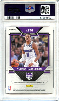 Tyrese Haliburton RC 2020-21 Panini Prizm Red Choice Sensational Rookie Auto PSA 10-2