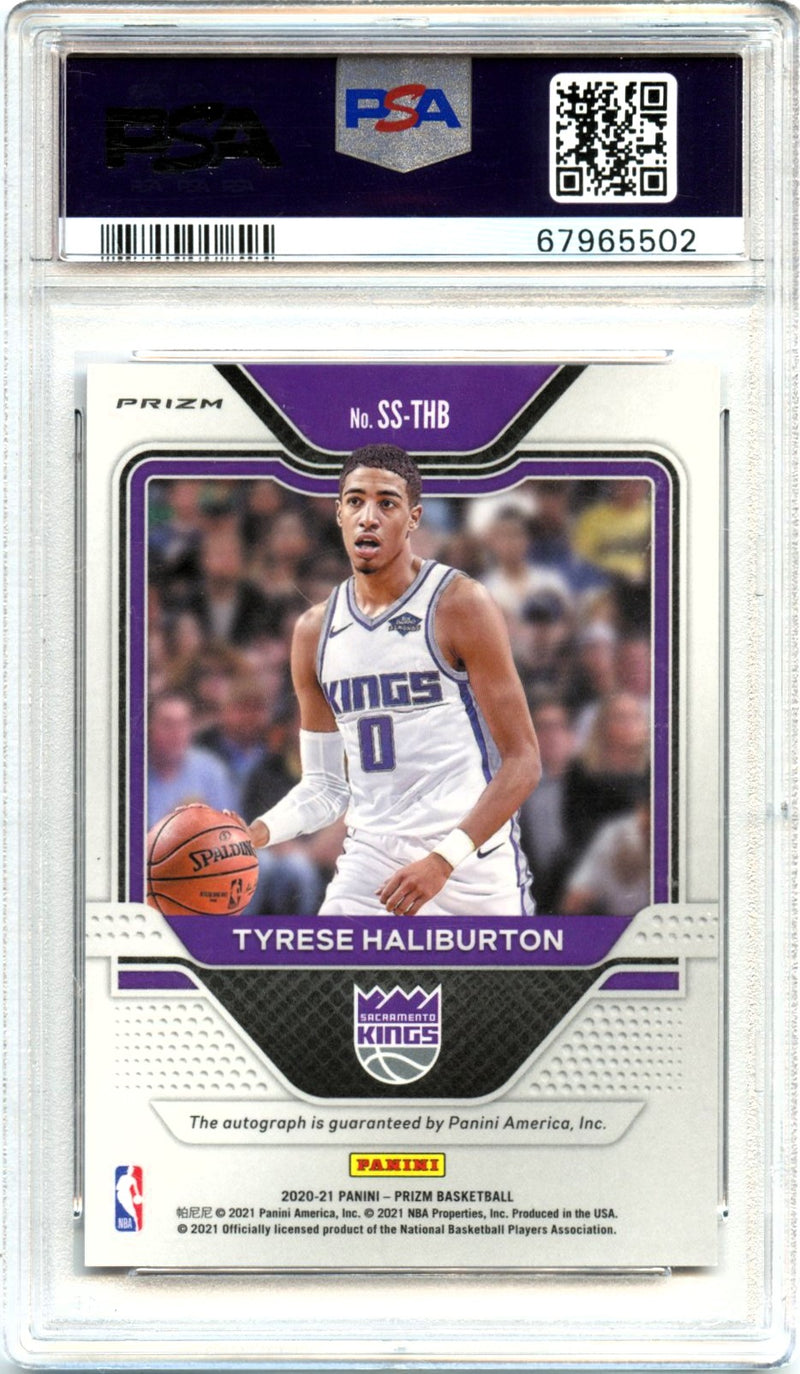 Tyrese Haliburton RC 2020-21 Panini Prizm Red Choice Sensational Rookie Auto PSA 10-2