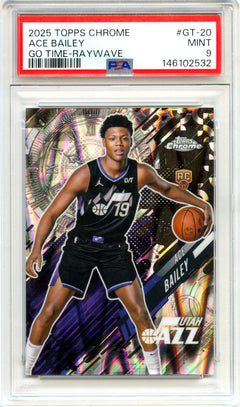 Ace Bailey RC 2025-26 Topps Chrome Raywave Go Time Rookie PSA 9-1