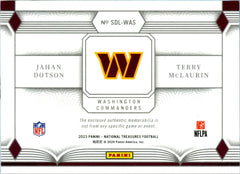Terry Mclaurin Jahan Dotson 2023 National Treasures Platinum Dual NFL Shield Patch SP 1/1-2