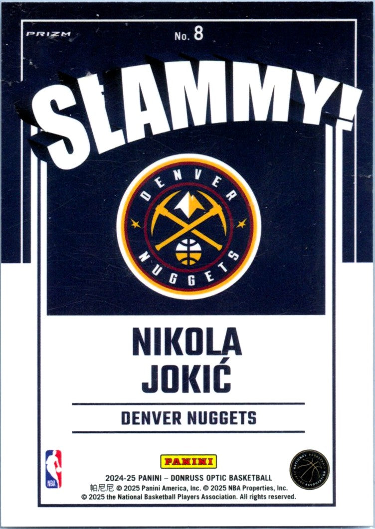 Nikola Jokic 2024-25 Donruss Optic Slammy! Case Hit SSP #8