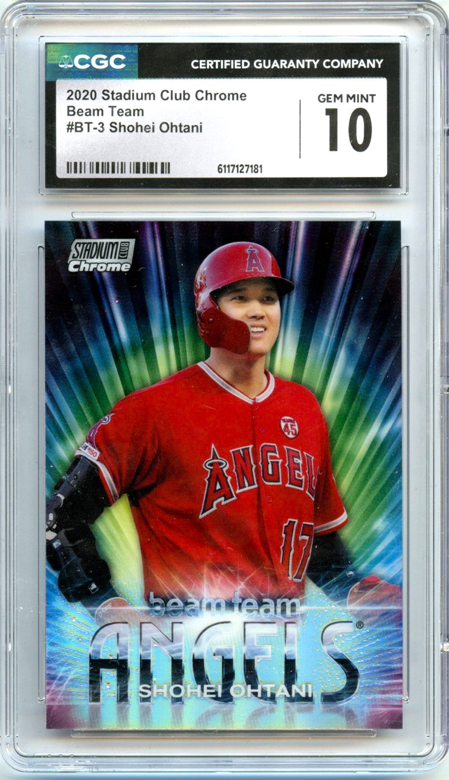 Shohei Ohtani 2020 Topps Stadium Club Chrome Beam Team CGC 10