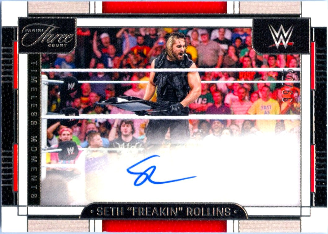 Seth Rollins 2024 Panini Three Count WWE Timeless Moments Auto SP 39/75-1