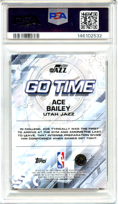 Ace Bailey RC 2025-26 Topps Chrome Raywave Go Time Rookie PSA 9-2