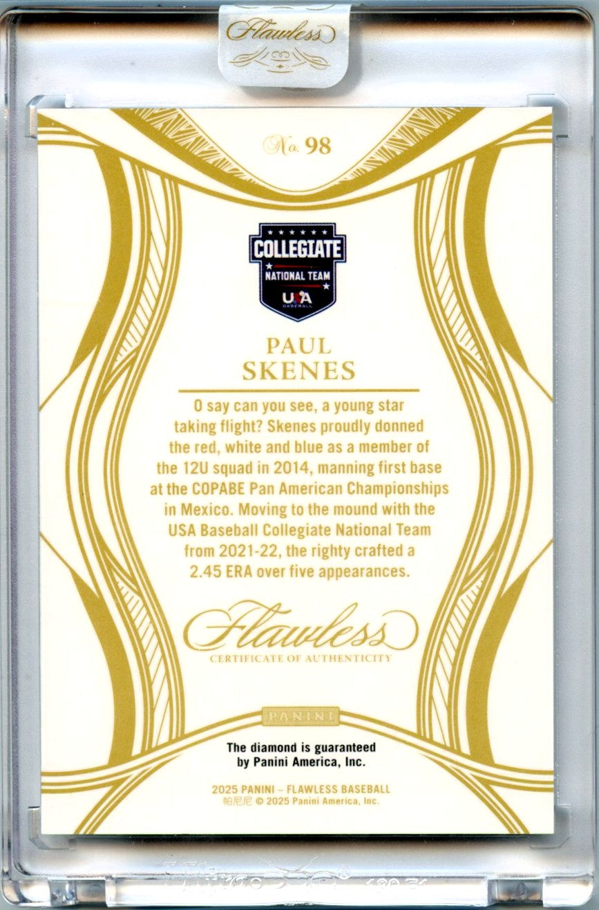 Paul Skenes 2025 Flawless Holo Silver Diamond SP 20/25-2