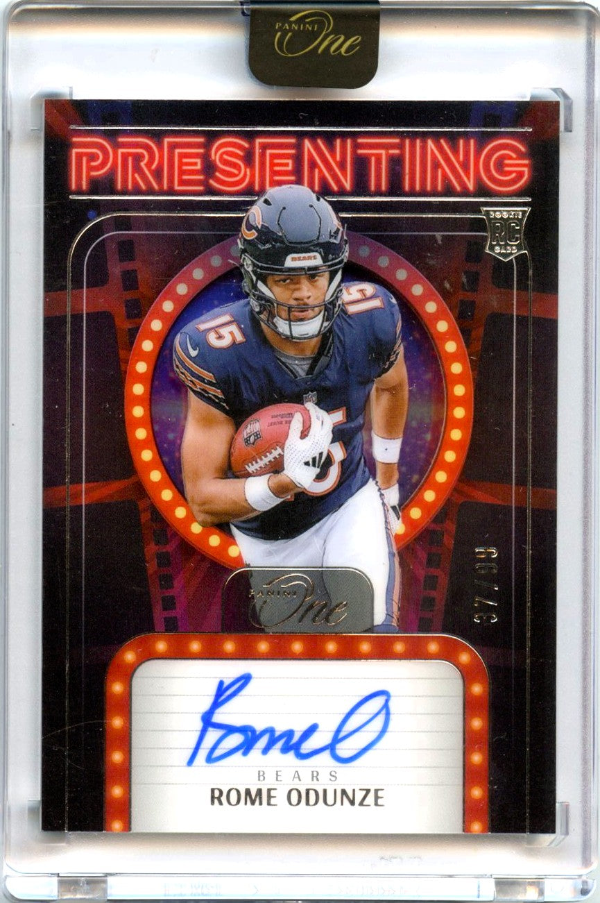 Rome Odunze RC 2024 Panini One Presenting Rookie Auto SP 37/99-1